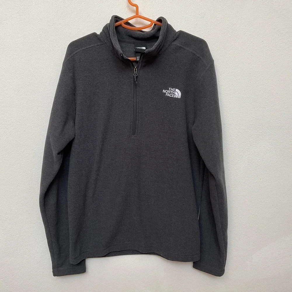 North Face Dark Grey Full Zip Fleece Lined Jacket Size Medium Men's Winter